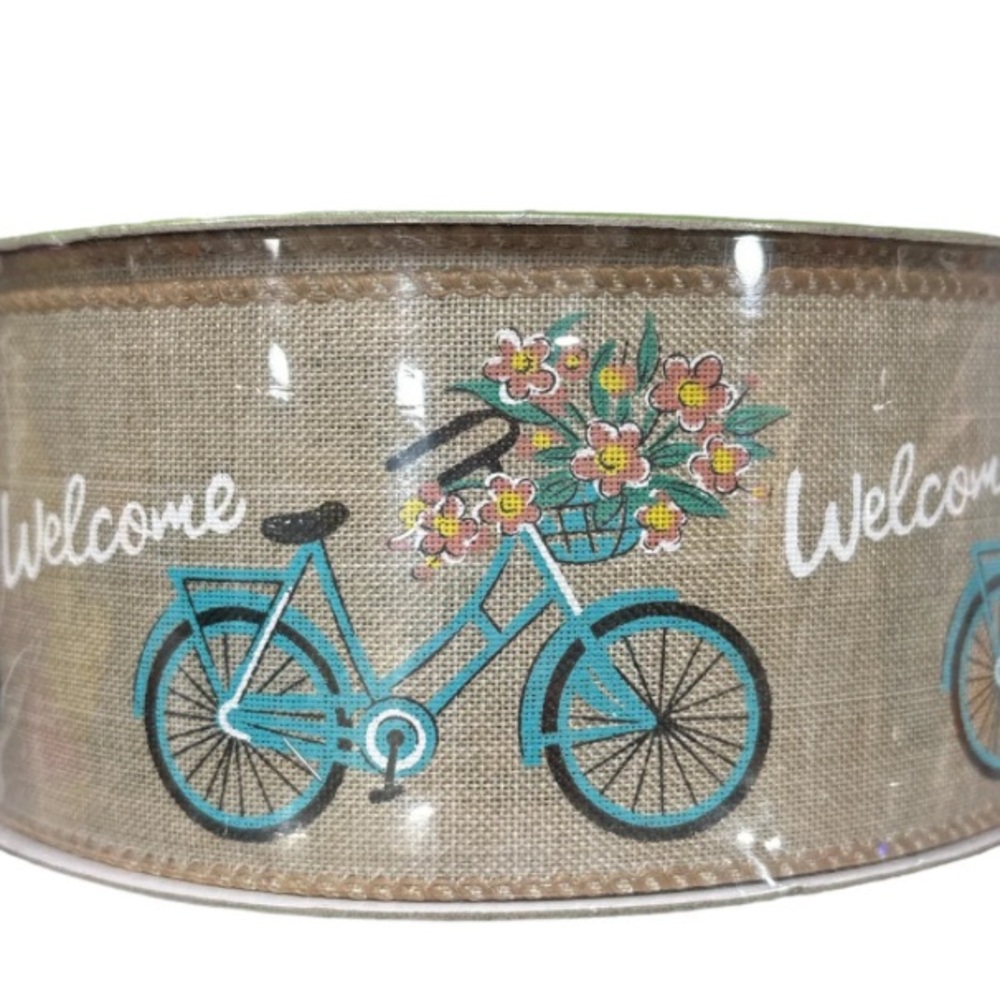 Decorative Bicycle Ribbon with Welcome Print